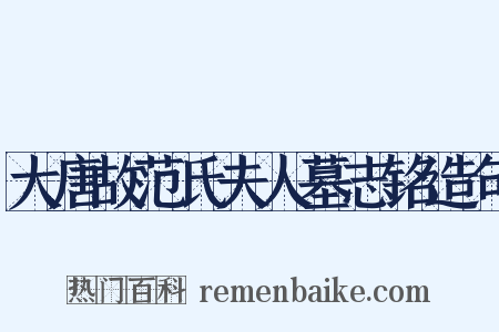 大唐故范氏夫人墓志铭造句是什么意思的图片